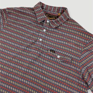 Howler Brothers Ranchero Jacquard Polo Mens L Large Blue Orange Aztec Western